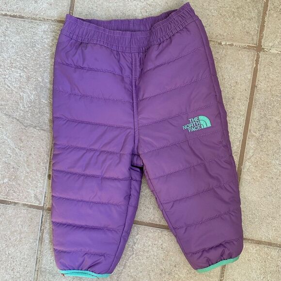THE NORTH FACE PERRITO PANTS QUILTED INFANT 3-6 months purple reversible 3 6 m - Picture 1 of 6